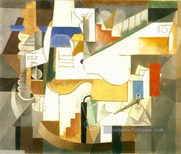  1912 Art - Bouteille tuyau de guitare 1912 Cubisme